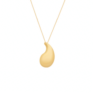 Colar Dourado de Gota Curvada